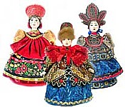 куклы в национальных русских костюмах