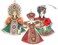 сувенирные подвесные куколки в национальных костюмах России, малые